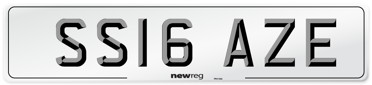 SS16 AZE Number Plate from New Reg